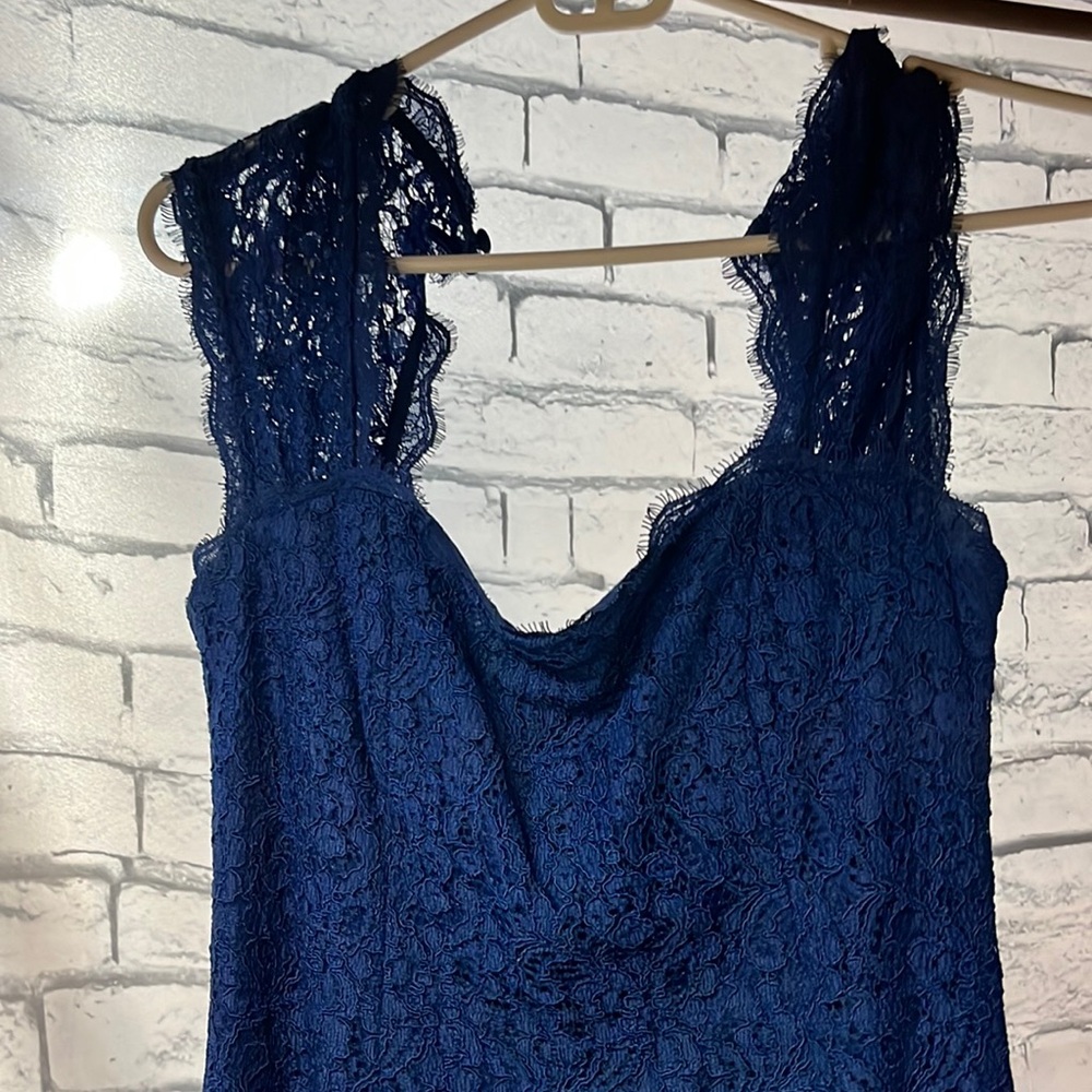Adriana Papel, size 4 blue lace dress